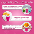 Slushie Maker Cup, DIY Magic Slushy Maker Squeeze Cups, Portable Smoothie Slushy Cup for Juices, Milk and Ice Cream Make, Double Layer Squeeze Slushy Maker Cup, Birthday Gifts for Mom Dad & Friends