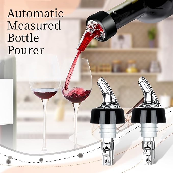 Automatic Measured Bottle Pourer - Quick Shot Spirit Measure Pourer Drinks Wine Cocktail Dispenser Home Bar Tools - 1oz/30ml (12 pack)