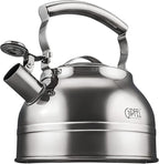 GIPFEL INTERNATIONAL Whistling Tea Kettle Stovetop - Food Grade Stainless Steel Teapot for Stove Top with Ergonomic Handle for Gas, Induction, Electric Stovetops 2.3 Quart
