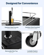 VEVOR Beer Kegerator, Single Tap Commercial Draft Beer Dispenser for D system, Full Size Keg Refrigerator with 5lbs CO2 Tank, Hold 2 Sixth / 3 Ball lock keg, Silver
