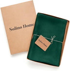 Solino Home Linen Cloth Napkins Set of 4-100% Pure Linen Rainforest Green Dinner Napkins 20 x 20 Inch for Winter, New Year - Fete, Handcrafted and Machine Washable