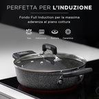 KASANOVA New Petra Dark 7-Pcs Cookware set Nonstick, Induction ready, Aluminum cookware set with glass lids, Frying Pans & Casseroles, PFOA free, with kitchen turner