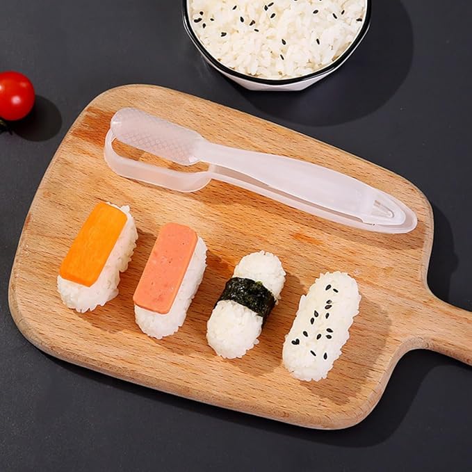 INOOMP 4pcs Sushi Maker Rice Ball Mold Set, Plastic DIY Onigiri Press Tools for Japanese Rice Balls, Compact Kitchen Gadget for Bento, Picnic, and Home Cooking