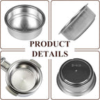 2 Pack 51mm Stainless Steel Coffee Filter Basket, Espresso Portafilter Machine Parts Compatible with CASABREWS, Gevi (2, Two Cups)
