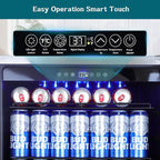 24" Outdoor Beverage Cooler Fridge - Undercounter Refrigerator, Stainless Steel Seamless Door - Holds 180 Cans, Powerful Cooling Compressor - Patio Kitchen, Commercial Use