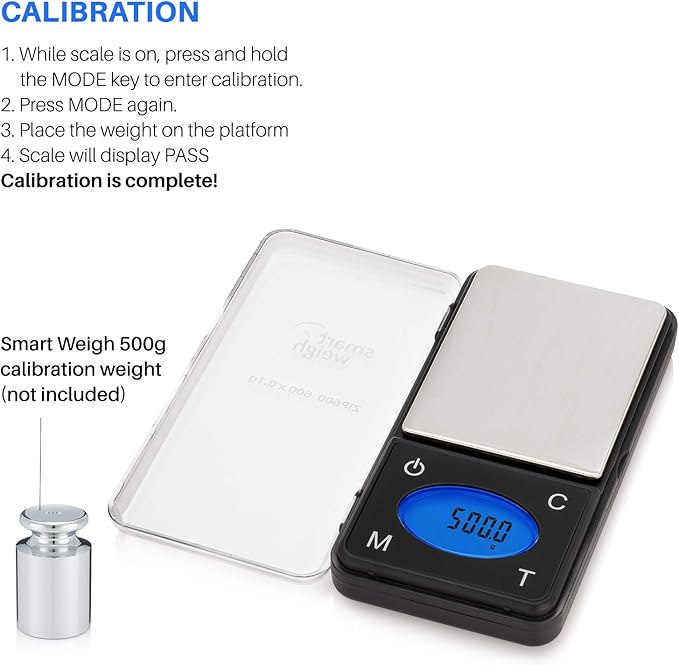 Smart Weigh ZIP600 Ultra Slim Digital Pocket Scale 600g by 0.1g with Counting Feature,Gram Scale and Ounce Scale, High Precision Accuracy