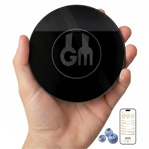 Portable Food Scale with Nutritional Calculator. Rechargeable Travel Size for Weight Loss, Nutrition, Calories, Diabetes, Meal Prep - Pocket Digital Kitchen Scales - Free GOURMETMILES App