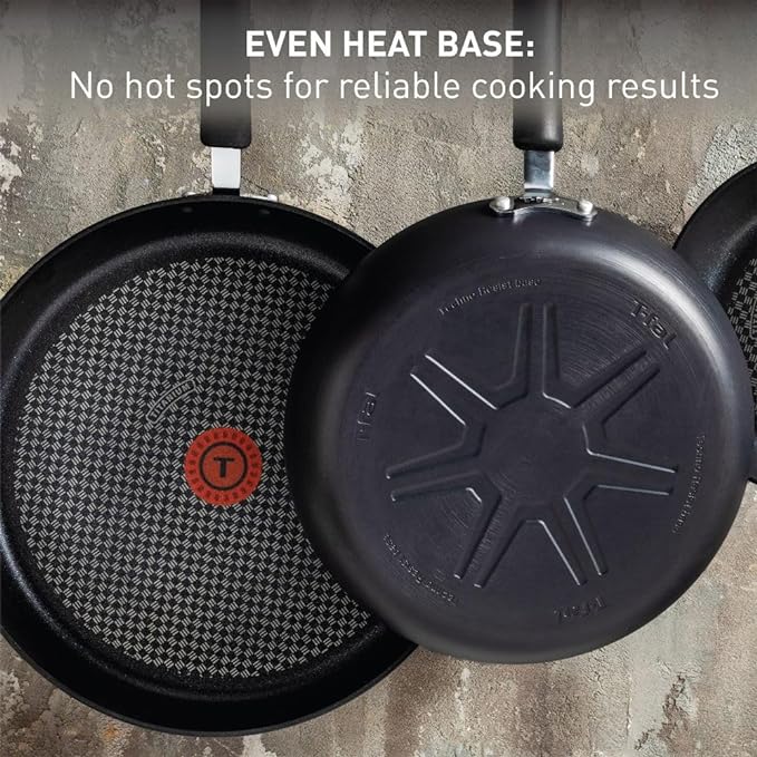 T-Fal Ultimate Hard Anodized Nonstick Fry Pan With Lid 10 Inch, Oven Broiler Safe 400F, Lid Safe 350F, Cookware, Kitchen, Home, Versatile Frying Pan, Skillet, Pots and Pans, Dishwasher Safe, Onyx