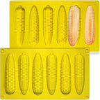 Sidosir 2Pcs Corn Stick Mold Silicone for Baking, 6-Cavity Corn Cob Silicone Molds for Bread, Non-Stick Cake Pan