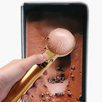 Ice Cream Scoop, 2Pcs Stainless Steel Gold Cookie Scoop with Trigger Melon Baller Scooper Cones, Specialty Tools and Gadgets, Ice Cream Spoon Food Scoop for Frozen Yogurt Sundaes Fruit Cookie