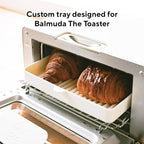 Teranuvo Silicone Oven Tray compatible with BALMUDA The Toaster Oven - safe to use, non toxic, durable, dishwasher safe, heat resistant, silicone liners for air flow and drain oil, non stick (White)