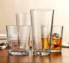 Glaver's Drinking Glasses Set of 12. Everyday Drinking Glasses. Mixed Drinkware Sets 6-17 oz Tall Kitchen Glass Cups, and 6-13 Oz Rocks Glasses. Ribbed Glassware Sets for Cocktail Beer Juice Water.