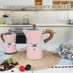 Aluminum 3 Cup 150ml Moka Pot Express Coffee Maker Stovetop Espresso Colorful Coffeemaker Italian Classic Style Brewing Greca Cafe Mocha Machine for Cafeteras Lover Camping Travel and Home Use 5oz
