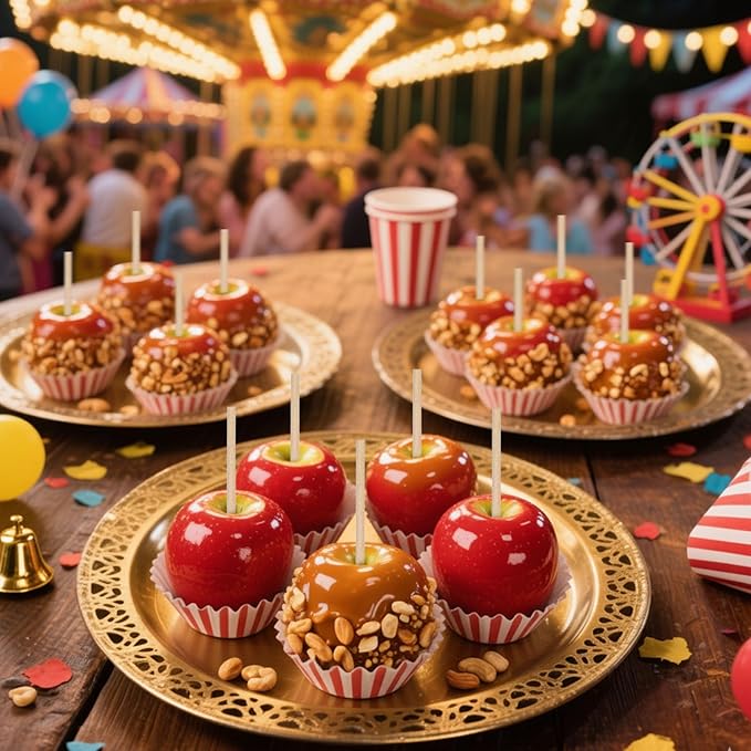 HANSGO Candy Apple Sticks, 6 mm 5.25 inch Bamboo Skewers for Caramel Apple Cotton Candy Sticks Lollipop BBQ Corn Dog, Fall Harvest Festivals Party Favor