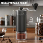 Mini Manual Coffee Grinder with 40 Adjustable Settings, Portable Hand Coffee Bean Mill with 30g Capacity, Conical Burr Coffee Grinder with Crank for Travel, Camping, Office, Espresso, Pour Over, etc