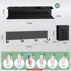 Magnetic Cup Holder for Refrigerator, Water Bottle Organizer for Stanley and Tumbler, Accessory with Lid Hook Straw Holder and Double Sided Tape for Kitchen Fridge Cabinet
