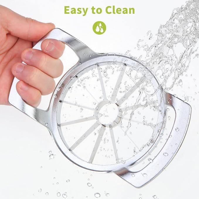 LIIGEMI Apple Cutter Slicer,12-Blade Large Apple Corer，Heavy Duty Stainless Steel Apple Cutter and Divider，Non-slip frosted handle，Easy to Use （Frosted）