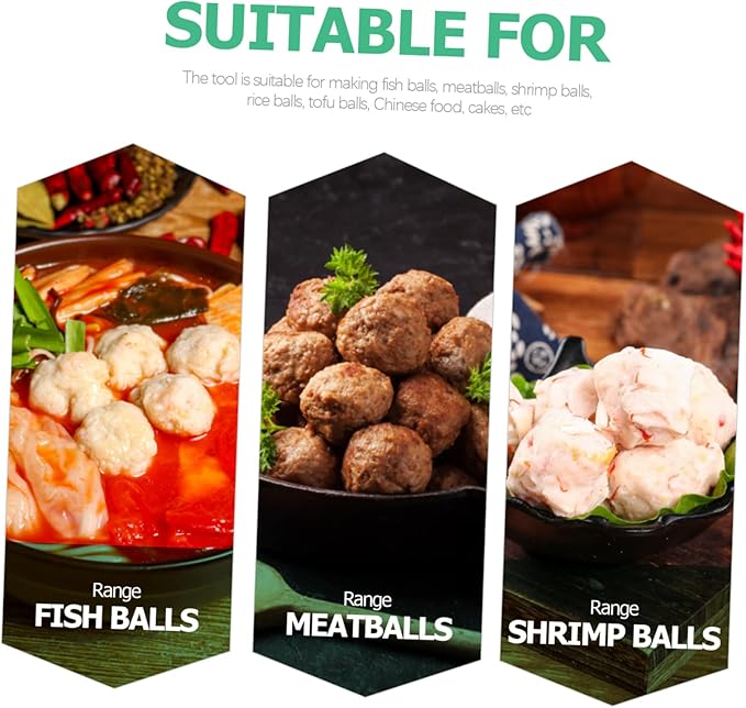 Meatball Maker 7.67 Inch Ergonomic Meatball Scoop Tool for Quick and Easy Making of Meatballs Fish Balls Shrimp Balls and Tofu Balls Kitchen Gadget with Smooth Surface and Effortless Release