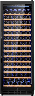 24 Inch Wine Cooler Refrigerator,179 Bottles Wine Fridge Large Capacity Professional Wine Cellars with Powerful Compressor,Quiet Operation and Elegant Design, Black