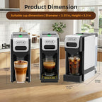 KOTLIE Single Service Coffee Maker for K*cup/Dol*e Gu*to/Ne*presso Original and Ground Coffe,34 oz,7 Water Levels,Compact Coffee Maker,ST-550 (Black)