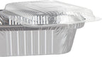 Waytiffer 5.5" x 4.5"(100Pack) Disposable Takeout Pans with Clear Lids | 1lb Capacity Aluminum Foil Food Drip Containers/Meal Prep Freezer Drip Pans BBQ Potluck Holidays