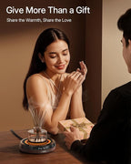 Coffee Mug Warmer for Desk, 50W Fast Heating Cup Warmer with Smart Display, 4 Temps & 12H Timer, Auto Shut Off for Tea, Milk, Hot Drinks - Wood Effect