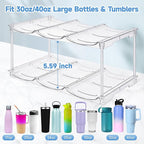 Stackable Water Bottle Organizer for Stanley 40 oz Tumbler, Water Bottle Holder for Cabinet, Pantry Kitchen Organizers and Storage for Stanley Cup Accessories, Tumbler Organizer and Wine Rack, 2Pack