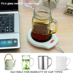 Home&Office Desktop Electric Mug Warmer-Coffee/Tea/Cocoa/Soup-Scented Candles Gift for Winter 2pcs(White and Black (CFW002-White Black)