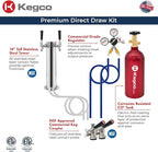 Kegco Kegerator 24" Wide Dual Tap Black/Stainless Steel Undercounter Beer Dispenser HK38BSU-2