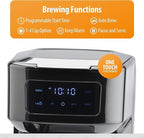Toastmaster 12-Cup Digital Touchscreen Drip Coffee Maker - Programmable Automatic Coffee Machine - Kitchen Appliance with Keep Warm Setting
