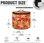 Fall Electric Pressure Cooker Insulation Bag Reinforced Zipper Closure Pressure Cooker Storage Top Padding Handle, Pumpkin Maple Leaf