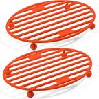 Webake 11x8 Inches Roasting Rack for Quarter & Half Sheet Pan, Silicone Oval Kitchen Rack for Roasting Pan Set of 2