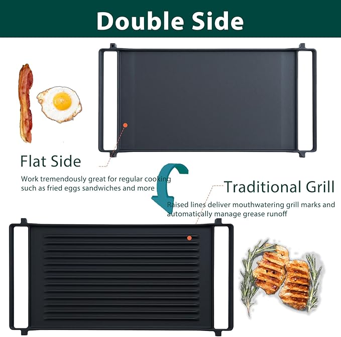 WB31X24998 WB31X24738 Stove Griddle Replacement Parts for GE Gas Stove Griddle Plate JXGRILL1 Reversible Cast Iron Griddle Pan Gas Cooktop JGS760SPSS JGBS66REK4SS GE Appliance Accessories 1 Pack