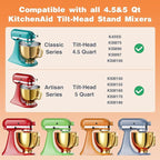 5 QT Food-Grade Stainless Steel Mixer Bowl Compatible With KITCHENAID TILT-HEAD STAND MIXERS 4.5-5 Quart, with Anti-slip handle & Prominent Clasp, Stainless Steel Polished, Gold