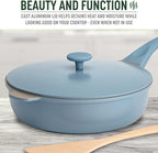 Goodful All-in-One Pan, Multilayer Nonstick, High-Performance Cast Construction, Multipurpose Design Replaces Multiple Pots and Pans, Dishwasher Safe Cookware, 11-Inch, 4.4-Quart Capacity, Blue Mist