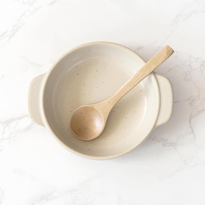 Santo Banko Ware Au Gratin Dish, Small, For One Person Capacity: 9.5 fl oz (270 ml), Heat Resistant, Pottery, Oven Safe, Direct Fire, Microwave, Dishwasher Safe, Stackable, Beige, Made in Japan