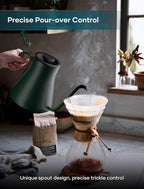 INTASTING Electric Kettle, Gooseneck Electric Kettle, ±1℉ Precise Temperature Control, Stainless Steel Interior, Quick Heating for Pour Over Coffee, Tea & Boiling Water, 0.9L (Forest Green)