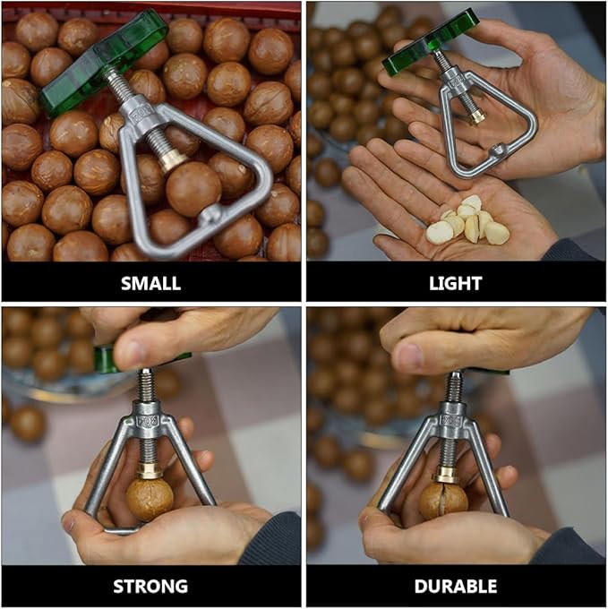 SHINEOFI Macadamia Nut Opener and Walnut Shell Opening Tool, Stainless Steel Labor-Saving Nutcracker Clamp for Kitchen Use, Sturdy Handheld Specialty Gadget for Nut Shell Opening at Home