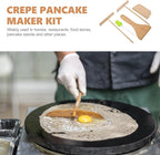 Uonlytech Wear-resistant Crepe Pancake Maker Kit with Spatula and Convenient Spreader, Household Pancake Cooking Tools Set, Five-piece Crepe Accessory for Home Kitchen Use Random Color