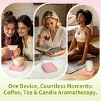 VOBAGA Coffee Mug Warmer for Desk with Auto Shut Off & 3-Temp Settings, Coffee Cup Warmer Galentines Day Gift Home Office Accessory, Perfect for Coffee, Tea, Milk (No Mug)