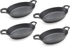 HAWOK Cast Iron Oval Casserole Dish, Au Gratin Cookware, 4 pcs