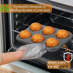 Walooza Muffin Cupcake Pan, Muffin Tins Nonstick 6, Muffin Top Cookie Cheese Cake Pan for Baking, Toast Oven Baking Supplies Small Cake Pans Muffin Cups Non Stick