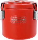 Eapmic 5.28Qt Insulated Food Container, Stainless Steel Container, 5L Commercial Soup Carrier 15 Hours Heat Preservation for Hot and Cold Food Storage Restaurant Canteen Home Lunch Use (Red, 5L)
