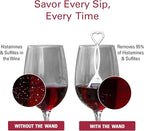 PureWine The Wand Wine Purifier - Red & White Wine Filters for Histamines & Sulfites, Sulfite Remover Sticks, Helps Allergies & Headaches, Gift Accessories for Women & Men - 24 Wands, Silver