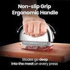Meat Tenderizer Tool - Hand Held Blade Tenderizer for Meat - Ultra Sharp Needle Blades 100% Stainless Steel - Heavy Duty Kitchen Gadgets - Cooking Gadgets for Tenderizing Chicken, Steak, Veal, BBQ