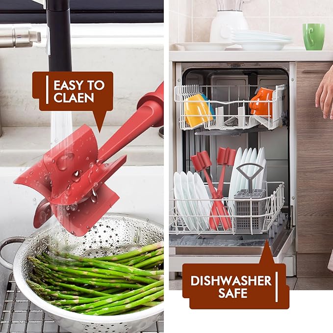 Shadowgallery 2Pack Meat Chopper,Heat Resistant Meat Masher for Hamburger Meat,Ground Beef Smasher,Nylon Chopper Utensil,Meat Ground,Non Stick Mix Chopper and Chop,Meat Masher Tool Gift（Red）