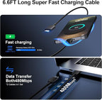 Super Fast Charger Type C, 25W USB C Wall Charger Fast Charging for Samsung Galaxy S25 Ultra/S25/S25+/S24+/S24 Ultra/S24/S24+/S23 Ultra/S22 Ultra/S21 Ultra with 6.6FT Long Type C Charger Cable 2Pack