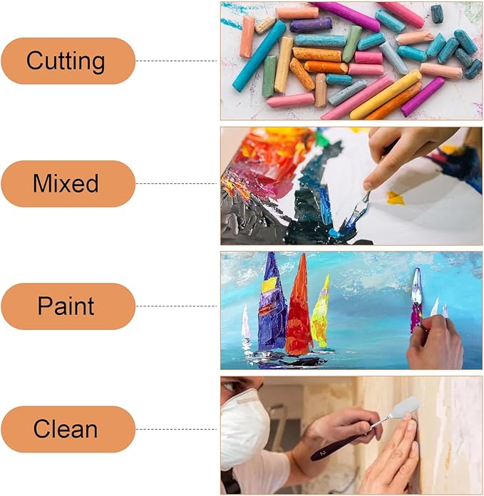29 Pcs Palette Knife Set, Stainless Steel Palette Knife with Wooden Handle, Numbered Paint Spatula, Oil Painting Supplies for Acrylic Painting, Textured Art