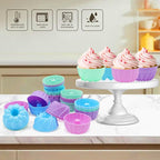 To encounter 24Pack Silicone Molds, Nonstick 3 inches Donut Mold, Silicone Baking Cups, Donut Pan, Muffin, Jello, Bagel Pan, Oven- Microwave- Dishwasher Safe