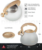 POLIVIAR Tea Kettle, 2.7 Quart Stovetop Tea Kettle, Audible Whistling Teapot with Crackle Finish, Food Grade Stainless Steel for Anti-Rust, Anti Hot Handle, Suitable for All Heat Sources (JX2023-LYW)